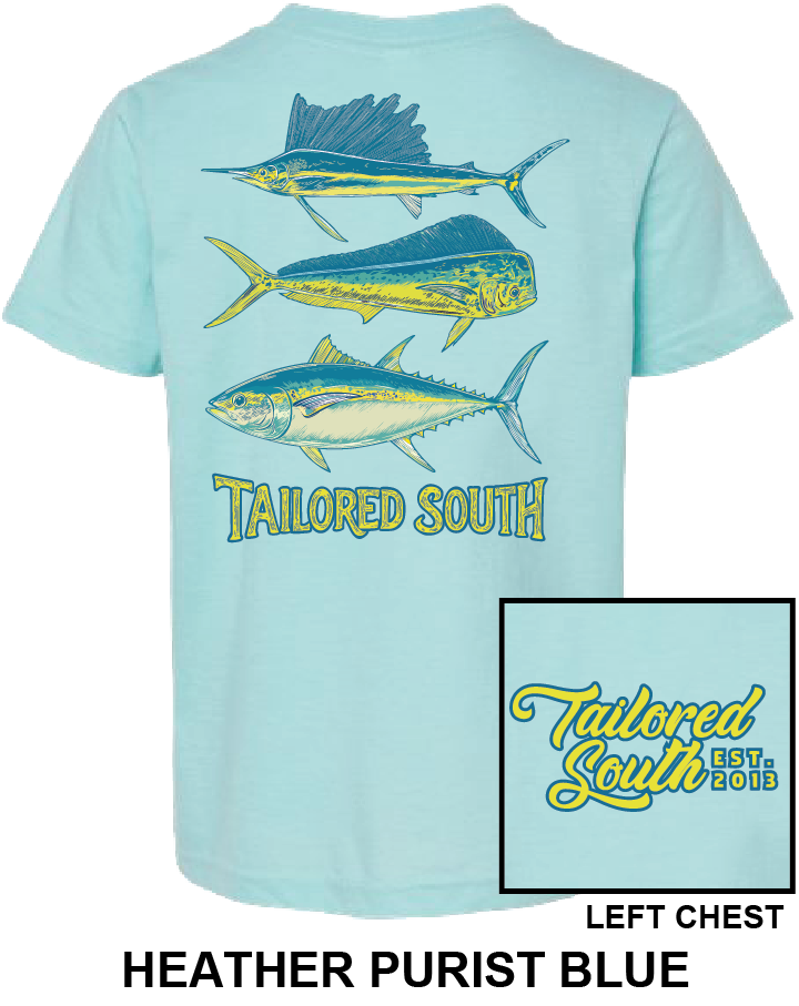 TS023Y - Fish - Heather Purist Blue