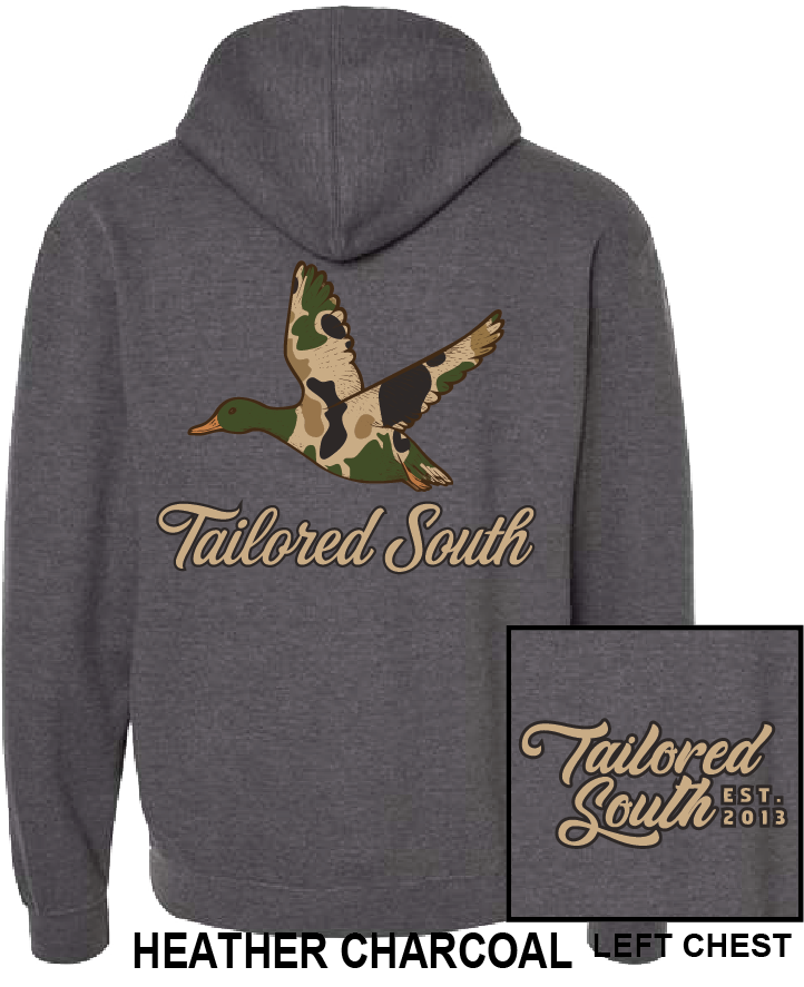 TS029HY - Camo Duck - Heather Charcoal Hoodie