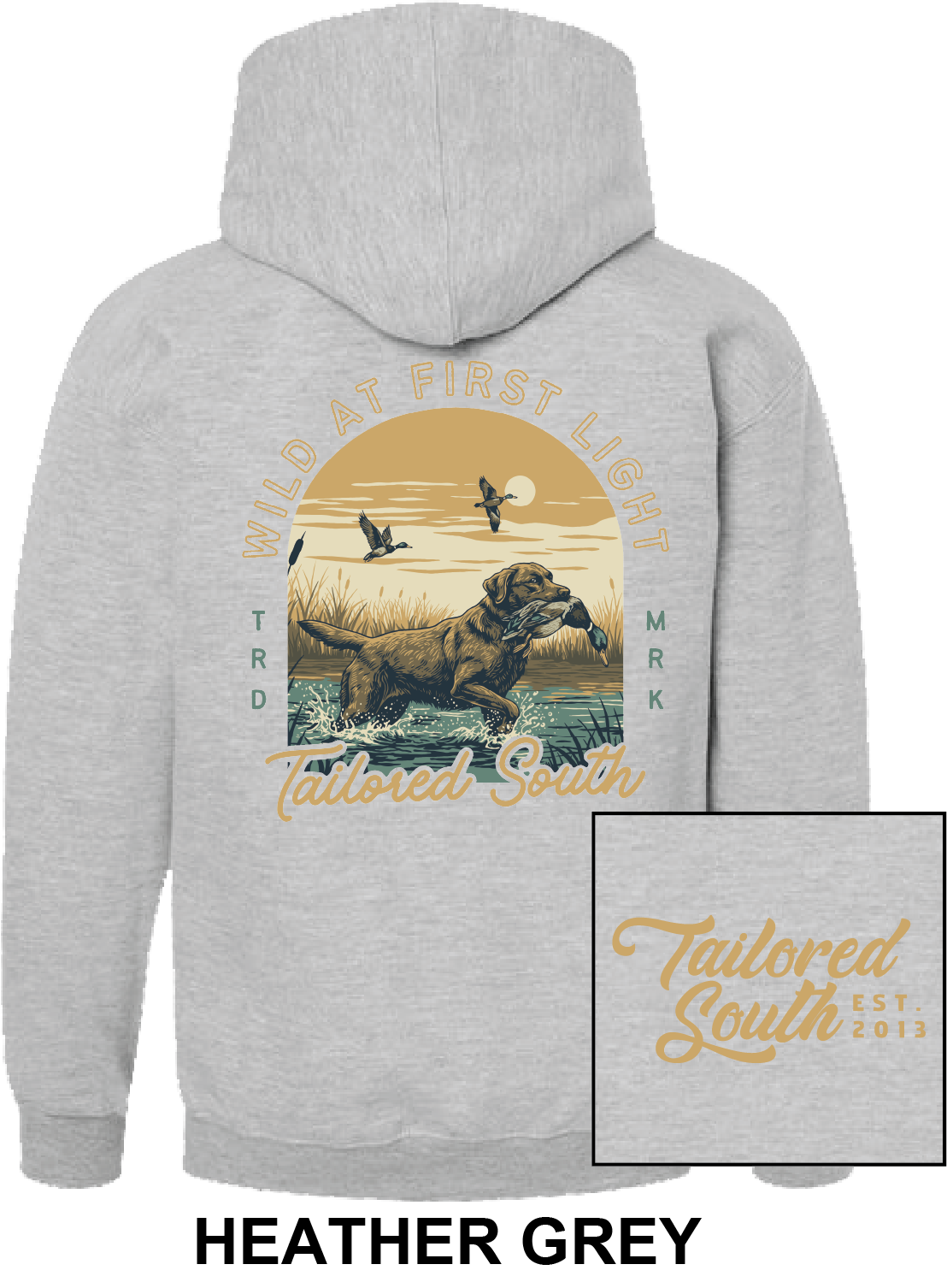 TS032HY - Wild At First Light - Heather Grey Hoodie