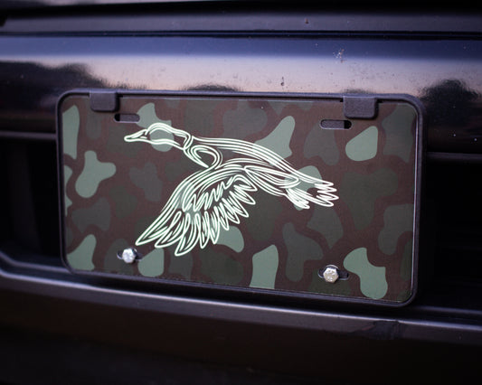 Glow in the dark Ghost Duck License plate.