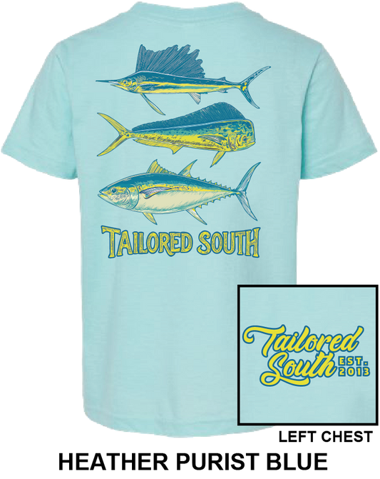 TS023Y - Fish - Heather Purist Blue