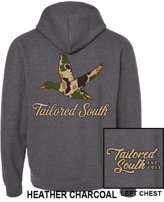 TS029HY - Camo Duck - Heather Charcoal Hoodie